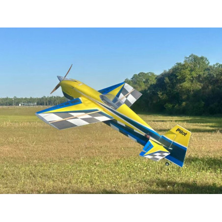 Avion Voltige Pilot RC - EDGE 540 (1.0m), Jaune, Bleu, gris - FLASHRC