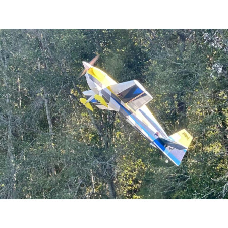 Avion Voltige Pilot RC - EDGE 540 – 39″ (1.0m), Jaune, Bleu, gris