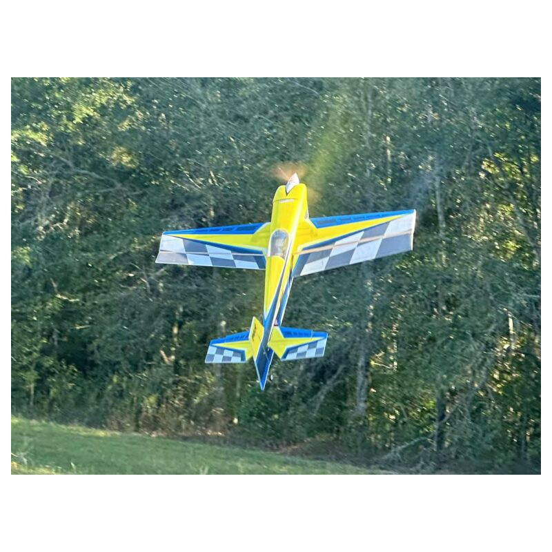 Avion Voltige Pilot RC - EDGE 540 – 39″ (1.0m), Jaune, Bleu, gris