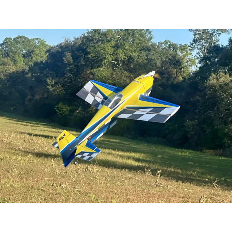 Avion Voltige Pilot RC - EDGE 540 (1.0m), Jaune, Bleu, gris - FLASHRC