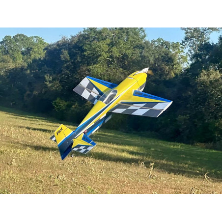 Avion Voltige Pilot RC - EDGE 540 – 39″ (1.0m), Jaune, Bleu, gris