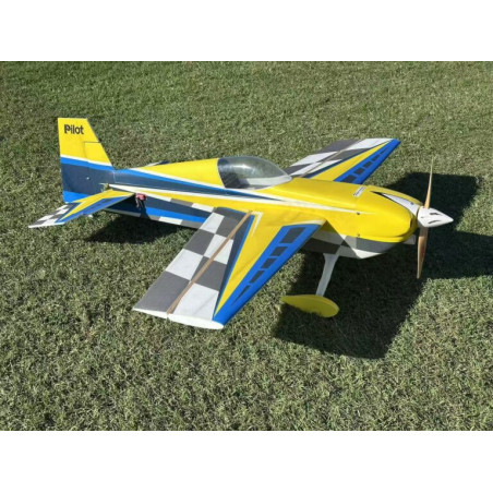 Avion Voltige Pilot RC - EDGE 540 – 39″ (1.0m), Jaune, Bleu, gris