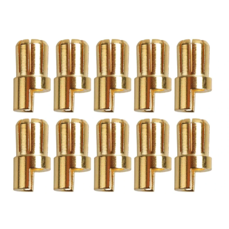 Connecteurs plaqués or Ø6,5 mm, lot de 10 | Yuki AM-612-10M