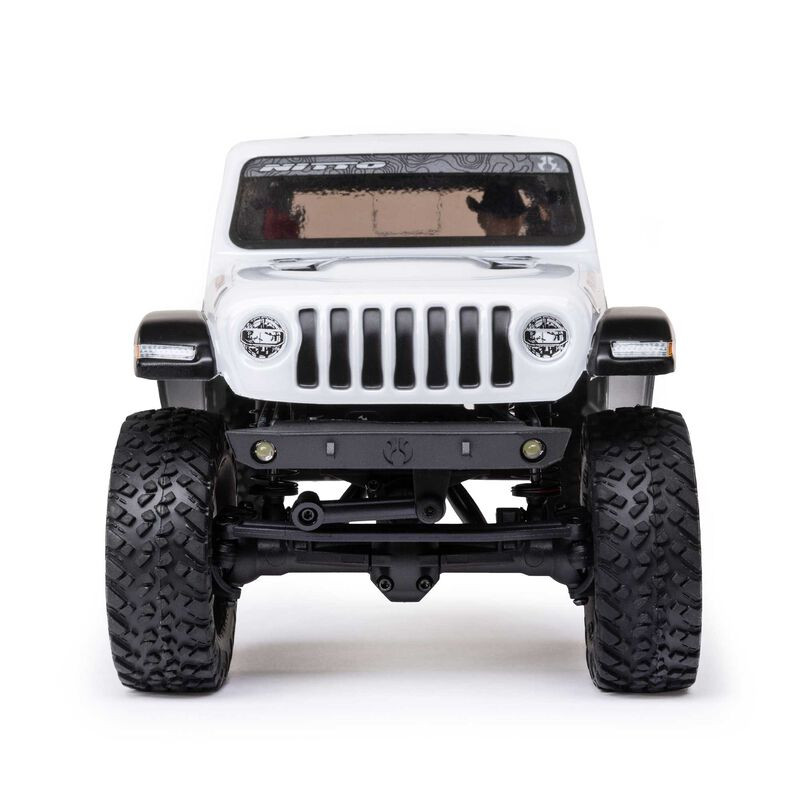 Jeep JT Gladiator 4x4 RTR SCX24 à l'échelle 1/24, crawler à moteur brushed (batterie et chargeur inclus), blanc