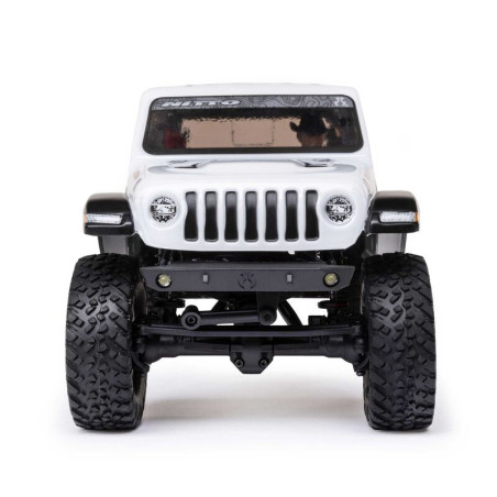Jeep JT Gladiator 4x4 RTR SCX24 à l'échelle 1/24, crawler à moteur brushed (batterie et chargeur inclus), blanc