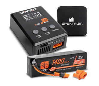 Spektrum Combo Chargeur Smart S100 + Lipo 1400mAh 2S 30C + Alimentation SPMXPSS215I