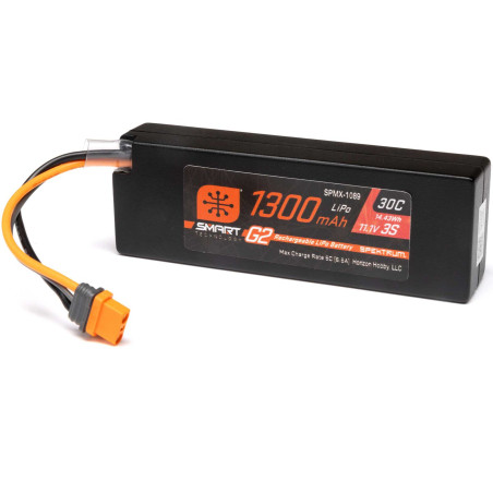Batterie Spektrum Accu lipo 11.1v 1300mAh 3S 30C IC2 G2 SPMX-1089 - FLASHRC