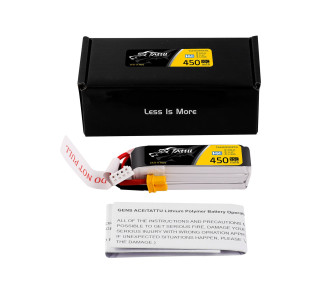 Batterie Lipo Tattu  450mAh 95C 3S1P 11.4V HV Prise XT30U-F Format Long  2