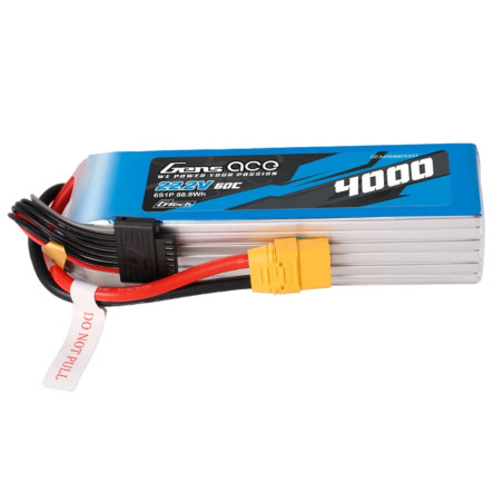 RC aircraft propulsion batteries - Gens ace lipo 6S 22.2V 4000mAh 60C EC5 socket battery - FLASH RC