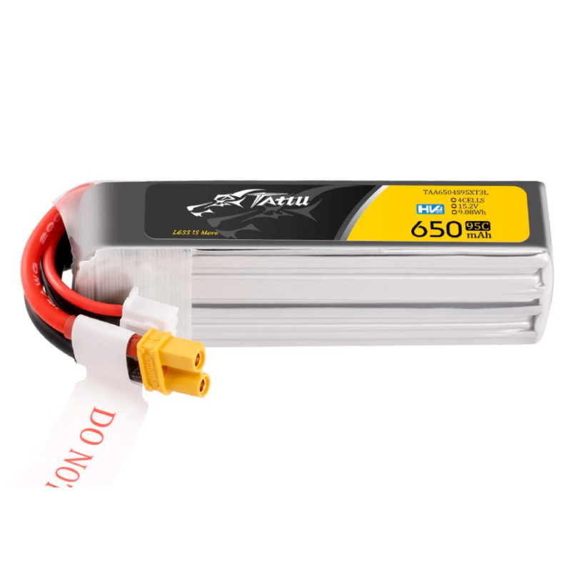 Batteries de propulsion avions RC - Batterie Tattu lipo 4S 14.8V 650mAh 75C prise xt30 - FLASH RC