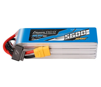 RC aircraft propulsion batteries - Gens ace lipo 6S 22.2V 5600mAh 80C EC5 socket battery - FLASH RC