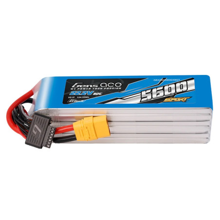 Batteries de propulsion avions RC - Batterie Gens ace lipo 6S 22.2V 5600mAh 80C prise EC5 - FLASH RC