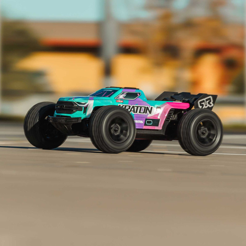 Arrma Mini Kraton 4X4 3S BLX 1/16 - Monster Truck RC Brushless - Rose (Pack Complet avec Batterie et Chargeur) ARA2508ST2