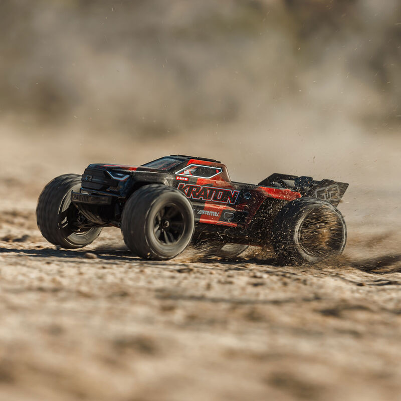 Arrma Mini Kraton 4X4 3S DSC 1/16 - Monster Truck RC Brushless - Rouge et noir ARA2508T1