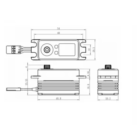 Servo numérique profil bas Savox SB-2262SG (62g, 30kg.cm, 0.065s/60°)