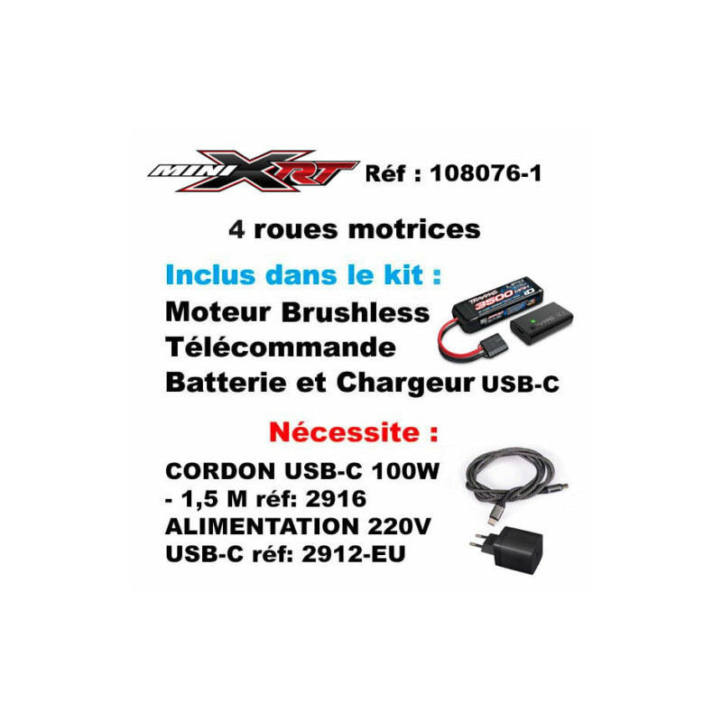 Traxxas Mini XRT VXL RTR (Batería/Cargador) 108076-1 azul - FLASH RC