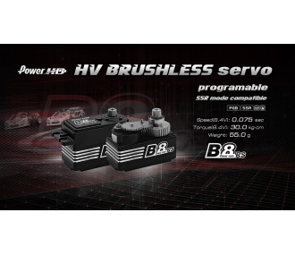 Servo B8RS Low Pr Brushless MG SSR Prog (30kg/0.075s) Power HD 2