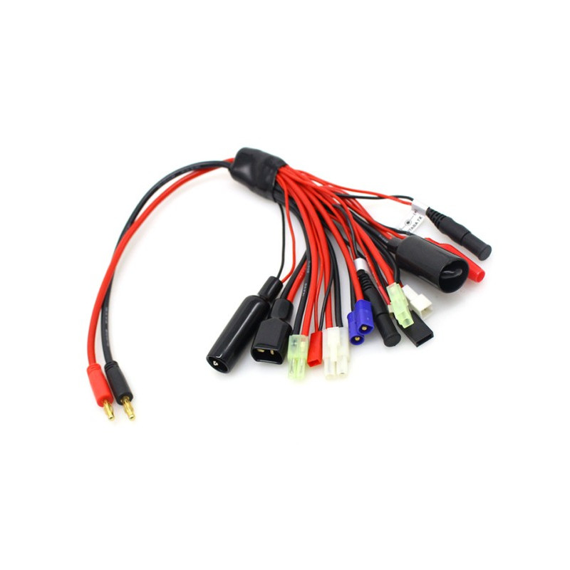 Cable de carga multifunción 10 en 1 - Conectores de 4mm y XT60 - FLASHRC