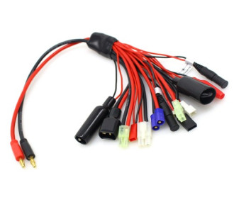 Cordon de charge multifonction 10-en-1 - Fiches bananes 4mm - FLASHRC