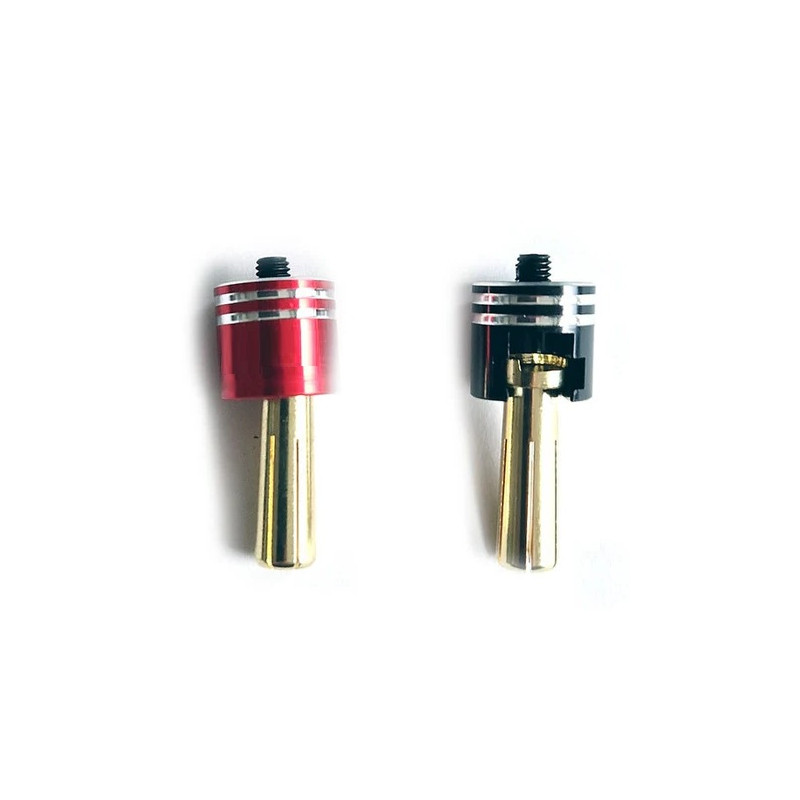 Prise PK 5 mm racing avec bouchon de protection rouge et noir