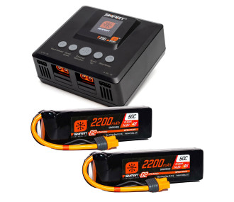 Smart Powerstage Air Bundle: G2 2200mAh 4S 50C LiPo IC3 y Cargador S250 (2) Spektrum