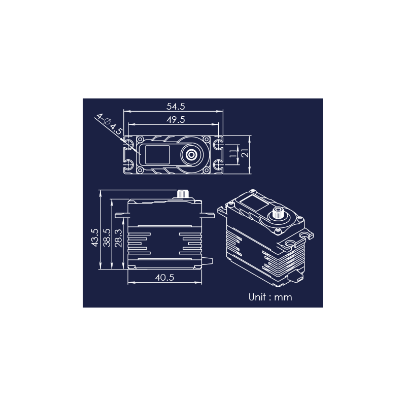 Blue Bird servo BLS-H41B V2 48.9Kg 0.08s 84g