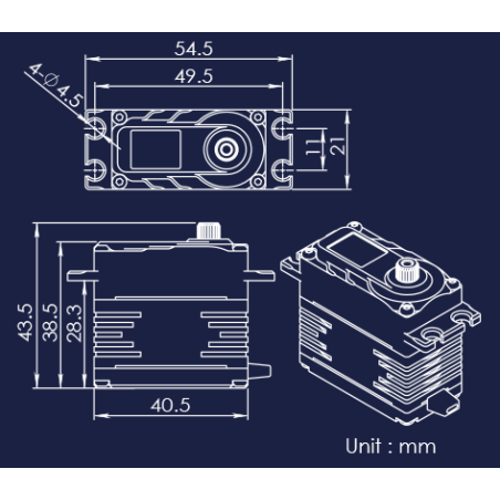 Blue Bird servo BLS-H41B V2 48.9Kg 0.08s 84g