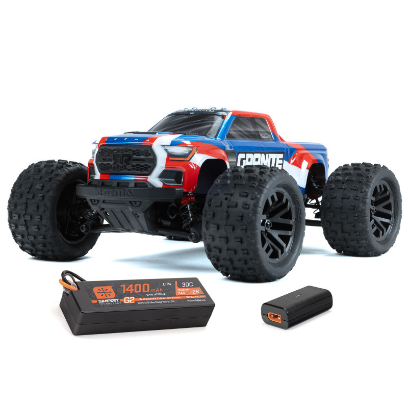 1/18 GRANITE GROM 4X4 RTR Brushed Monster Truck bleu (avec batterie et chargeur)