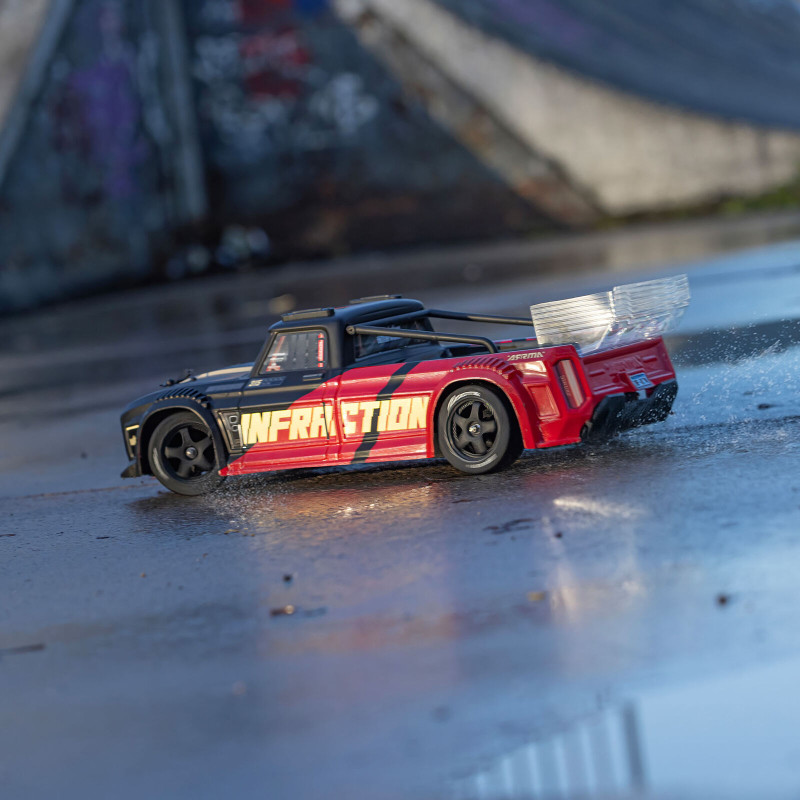1/8 INFRACTION 223S DSC 4X4 RTR Brushless All-Road Street Bash Truck, Black/Red 2/24 En stock  1/8 INFRACTION 223S DSC 4X4 RTR Brushless All-Road Street Bash Truck, Black/Red