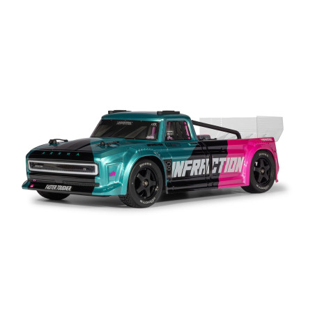 1/8 INFRACTION 223S DSC 4X4 RTR Brushless All-Road Street Bash Truck, Teal/Pink

In Italian:
1/8 INFRACTION 223S DSC 4X4 RTR Brushless All-Road Street Bash Truck, Turchese/Rosa