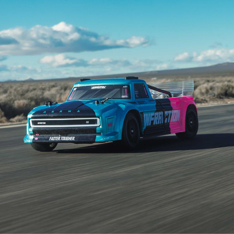1/8 INFRACTION 223S DSC 4X4 RTR Brushless All-Road Street Bash Truck, Teal/Pink