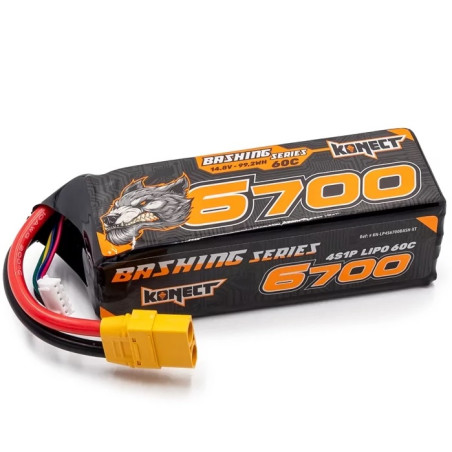 Baterías para coches y barcos RC - Batería LiPo 4S 14.8V 6700mah 60C Konect XT90 - FLASH RC