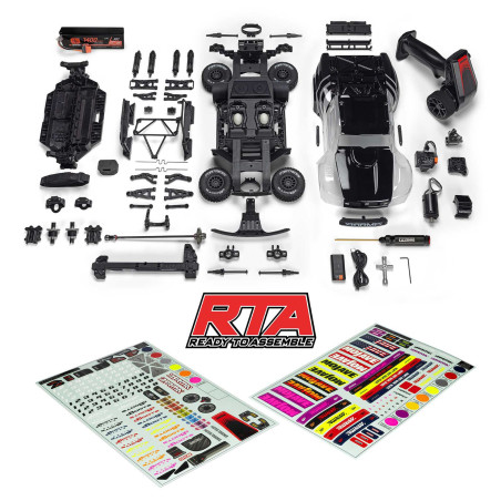 ARRMA 1/16 MOJAVE GROM 4X4 RTA ( a assemblé )  KIT Brushed Desert Truck (Battery & Charger Included), Clear/Black