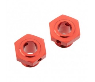 RC Car Parts - ARRMA AR310447 Rueda Hex Aluminio 17mm/13.6mm Rojo (2) - FLASH RC