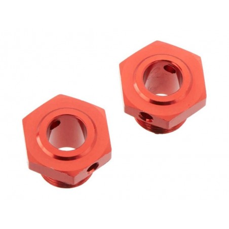Ricambi RC Auto - ARRMA AR310447 Ruota in alluminio esagonale 17mm/13,6mm rosso (2) - FLASH RC