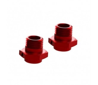 RC Car Parts - ARRMA AR310484 Rueda Hex Alumn 17mm/16.5mm Rojo (2) - FLASH RC