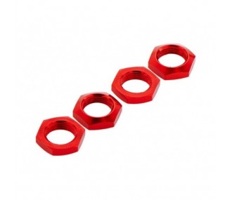 Ricambi per auto RC - ARRMA AR330360 Dado ruota in alluminio 17mm Rosso Nero (4) - FLASH RC