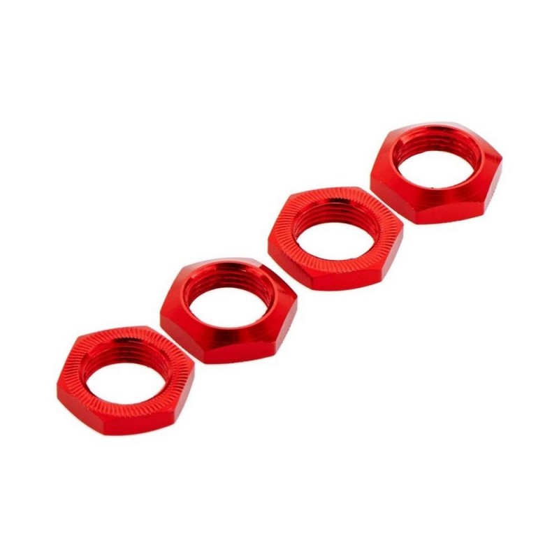 RC Car Parts - ARRMA AR330360 Tuerca de Rueda de Aluminio 17mm Rojo Nero (4) - FLASH RC