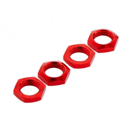 RC Car Parts - ARRMA AR330360 Tuerca de Rueda de Aluminio 17mm Rojo Nero (4) - FLASH RC