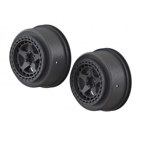 RC Car Parts - ARRMA AR510096 SC 2.2/3.0 Rueda 14mm Hex Negro (2) - FLASH RC
