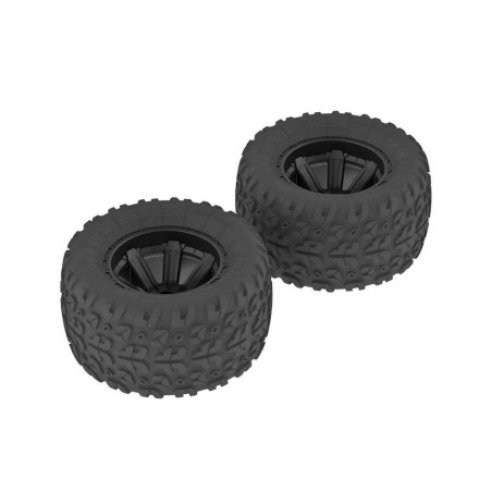 Ersatzteile RC-Cars - ARRMA AR550014 Copperhead MT Tire/Wheel Glued Black (2) - FLASH RC