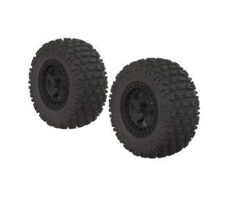 ARRMA AR550042 Fortress SC Tire Set Glued Black (2) - FLASH RC