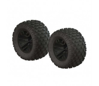 Piezas de repuesto para coches RC - ARRMA AR550044 dBoots Fortress MT Tire Set Glued Blk (2) - FLASH RC