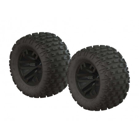 ARRMA AR550044 dBoots Fortress MT Tire Set Glued Blk (2) - FLASH RC
