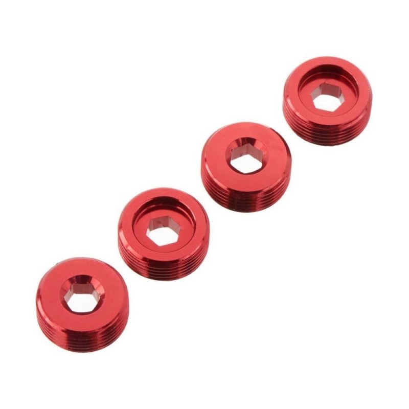 Recambios para coches RC - ARRMA AR330196 Tuerca Buje Delantero Aluminio Rojo (4) - FLASH RC