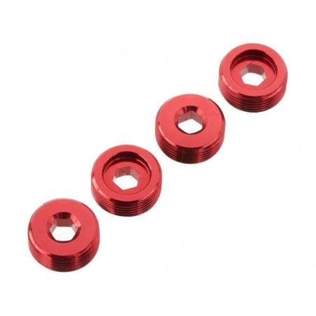 Ersatzteile RC-Cars - ARRMA AR330196 Nut Front Hub Aluminum Red (4) - FLASH RC