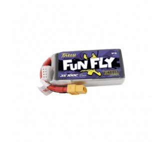 Baterías de propulsión de aviones RC - Tattu lipo Funfly Series 3S 11.1V 1300mAh 100C xt60 socket - FLASH RC