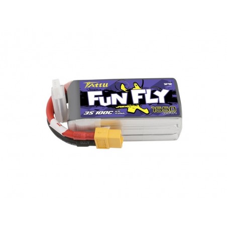 Batterie di propulsione per aerei RC - Tattu lipo Funfly Series 3S 11.1V 1550mAh 100C xt60 socket - FLASH RC