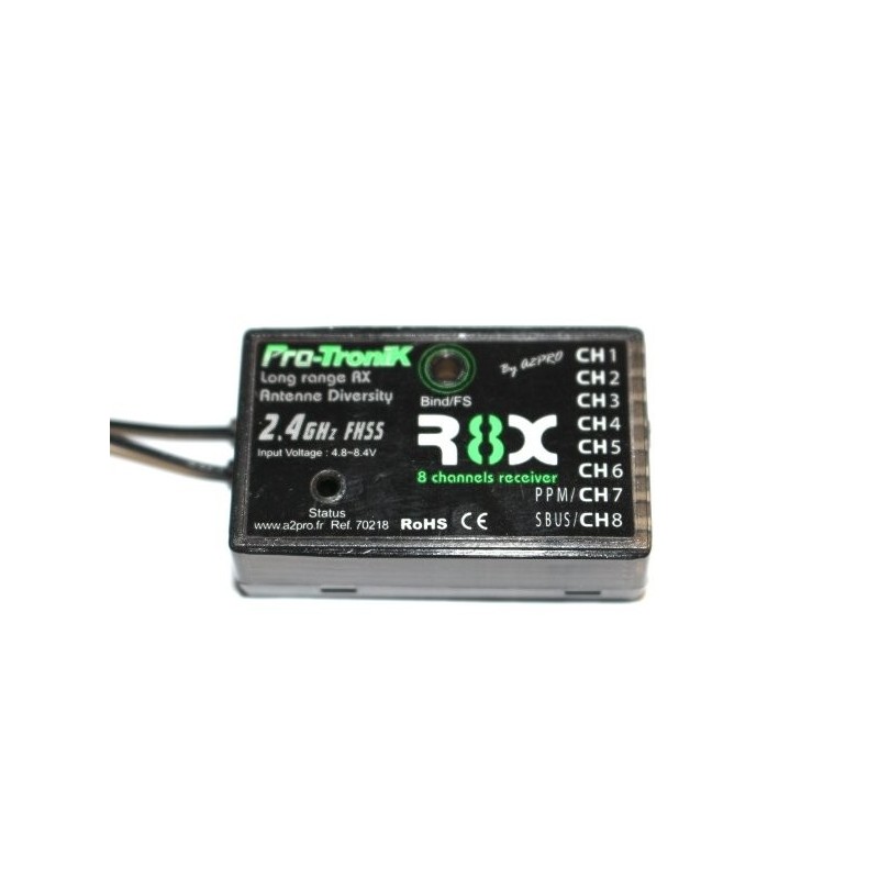 A2PRO - Receptor R8X - 8 Canales FHSS A2Pro (con PPM) - RC FLASH