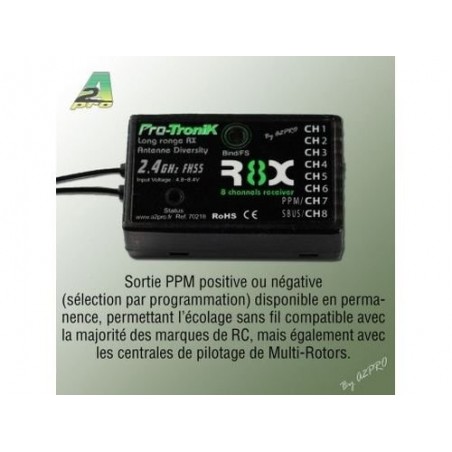A2PRO - Empfänger R8X - 8-Kanal FHSS A2Pro (mit PPM) - FLASH RC